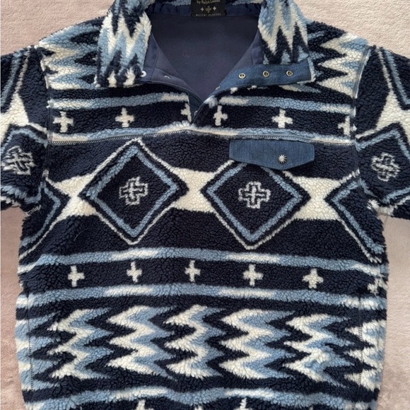 PRL x Naiomi Glasses Fleece Pullover Leather Trimmed Size L - Picture 4 of 13